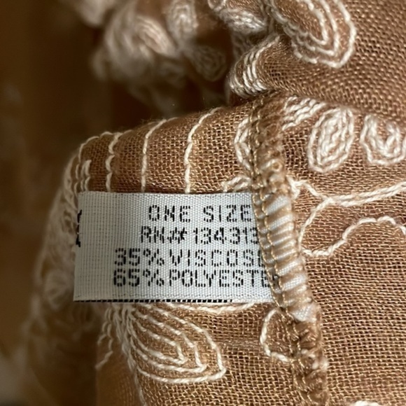 Girl Intuitive Floral Embroidered Stitched Kimono Boho Brown White One‎ Size - Picture 6 of 6